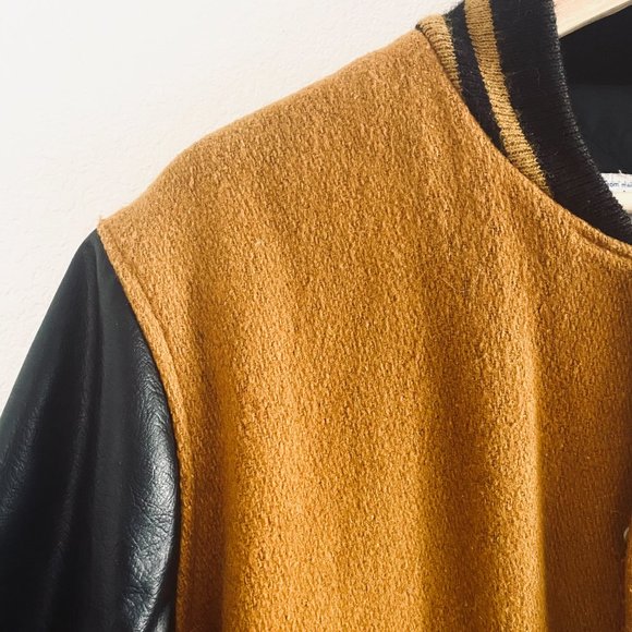 Modern Vintage Wool & Leather Letterman Varsity Jacket - Picture 3 of 6
